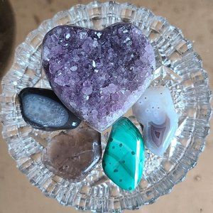 Cool toned crystal heart bundle